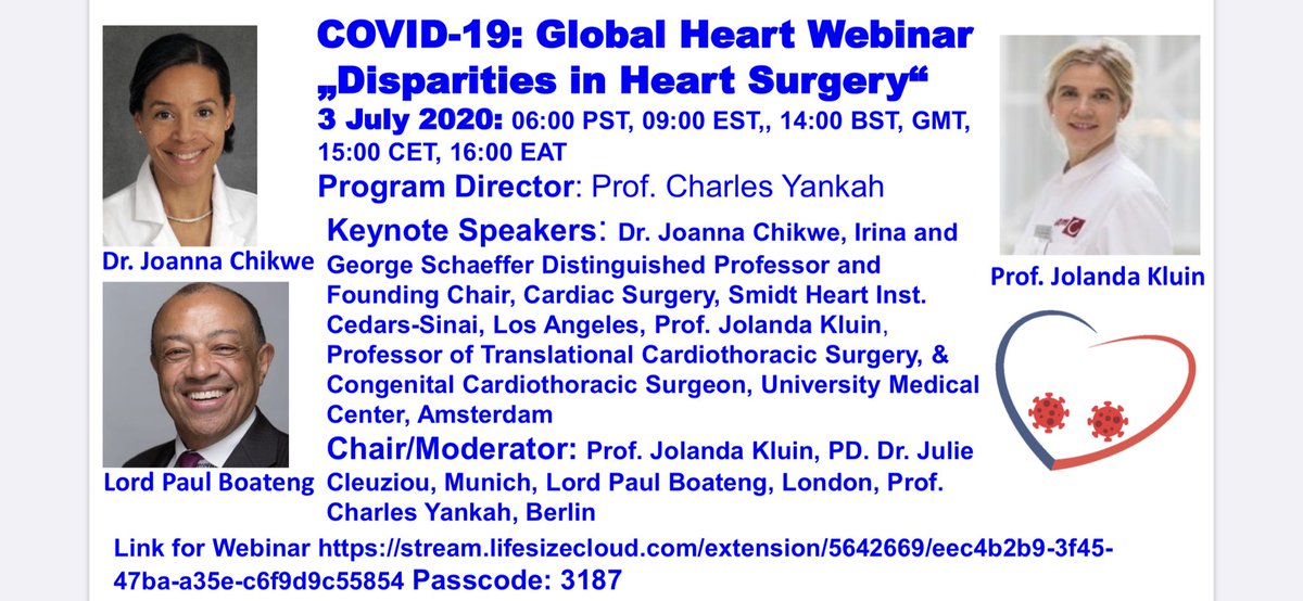 This afternoon I will talk about disparities in cardiac surgery.
Join the meeting: call.lifesizecloud.com/5642669
Passcode: 3187