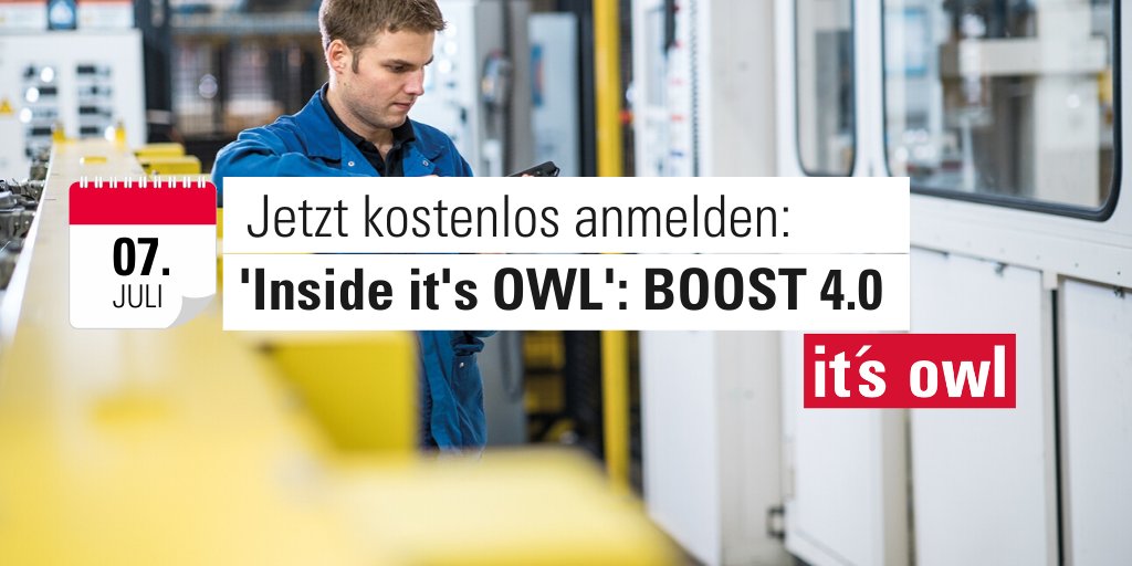 it's OWL (@itsowl_cluster) on Twitter photo Vorausschauende Wartung in der Produktion: <a href="/SvEnzberg/">Sebastian v Enzberg</a> vom @FraunhoferIEM gibt am Dienstag, ab 11 Uhr, in einem digitalen Vortrag Einblicke in das Projekt 'Boost 4.0'.
Infos und kostenlose Anmeldung: its-owl.de/inside-its-owl Vorausschauende Wartung in der Produktion: <a href="/SvEnzberg/">Sebastian v Enzberg</a> vom @FraunhoferIEM gibt am Dienstag, ab 11 Uhr, in einem digitalen Vortrag Einblicke in das Projekt 'Boost 4.0'.
Infos und kostenlose Anmeldung: its-owl.de/inside-its-owl