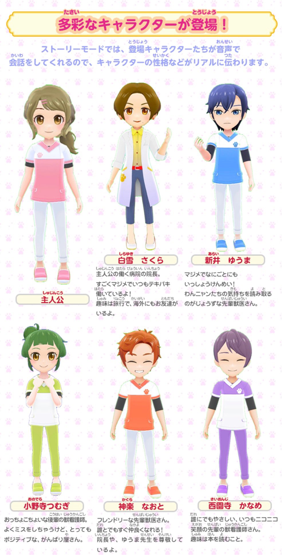 Twitter 上的 菅野 真衣 かんの まい お知らせ 7月2日に発売の Nintendo Switch用ソフト わんニャンどうぶつ病院 ペットを助けるだいじなお仕事 にて 後輩の獣看護師 小野寺つむぎ を 演じさせていただきました 頑張り屋さんのつむぎ