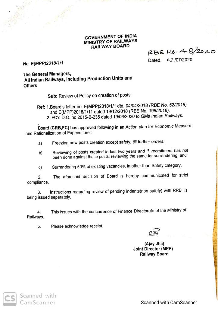 baujidesi's tweet photo. Indian Railways to surrender 50% of Existing Vacancies. 🙄

बेरोजगारी सरकार बढ़ाएगी और कालिख बैंक वालों को पोती जाएगी।

कहां गए बेरोजगारों के प्रति हमदर्दी का झंडा ले कर नाचने वाले। इसपर मुंह में दही जमा के बैठ जाओ। https://t.co/yykwfevYbK