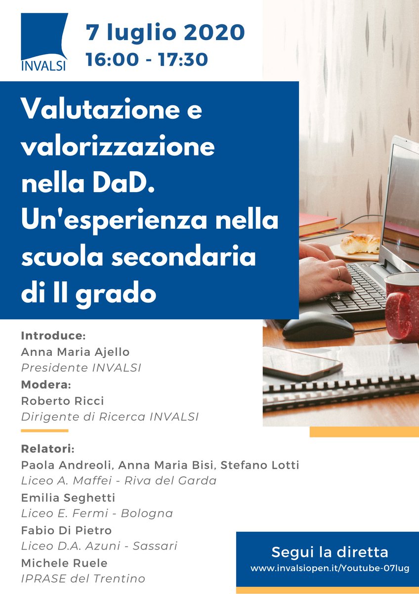 R_Ricci_INVALSI's tweet photo. Segui questo interessante webinar sul canale Youtube di INVALSIopen
▶️ https://t.co/GyhDlGZjs9
#INVALSIopen #DaD #Scuola #Educazione #DidatticaADistanza @INVALSIopen https://t.co/WloeAdK4oZ