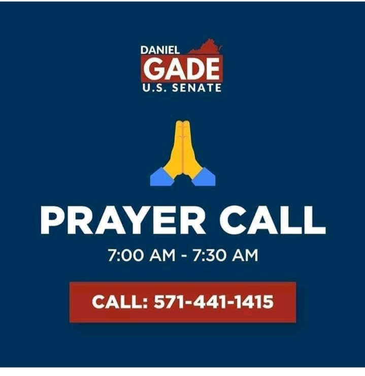 Stevendmosley's tweet photo. Join @gadeforvirginia for prayer this morning at 7 AM
#PrayerBrigade
#GadeBrigade https://t.co/Bv8zO1KV5x