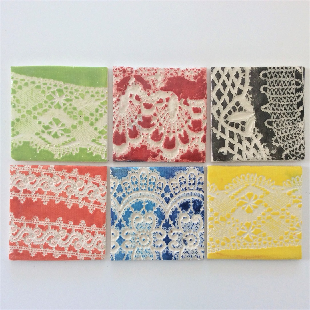 DTonnison's tweet photo. Today's Artist Support Pledge piece, 6 handmade tiles, lace patterns. Follow me on Instagram for more details: https://t.co/Z6kl9dlNdQ

#artistsupportpledge #matthewburrowsstudio #beautifulart #handmade #wallart #tiles #unique #handembellished #lace https://t.co/fzBz9ygmaZ