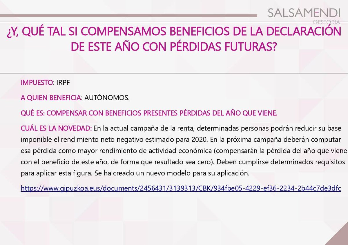 SalsamendiGest's tweet image. Desde el 1 de Julio empezamos a aplicar la herramienta del Carry  back, en concreto para un contribuyente muy expuesto al sector turístico. #carryback