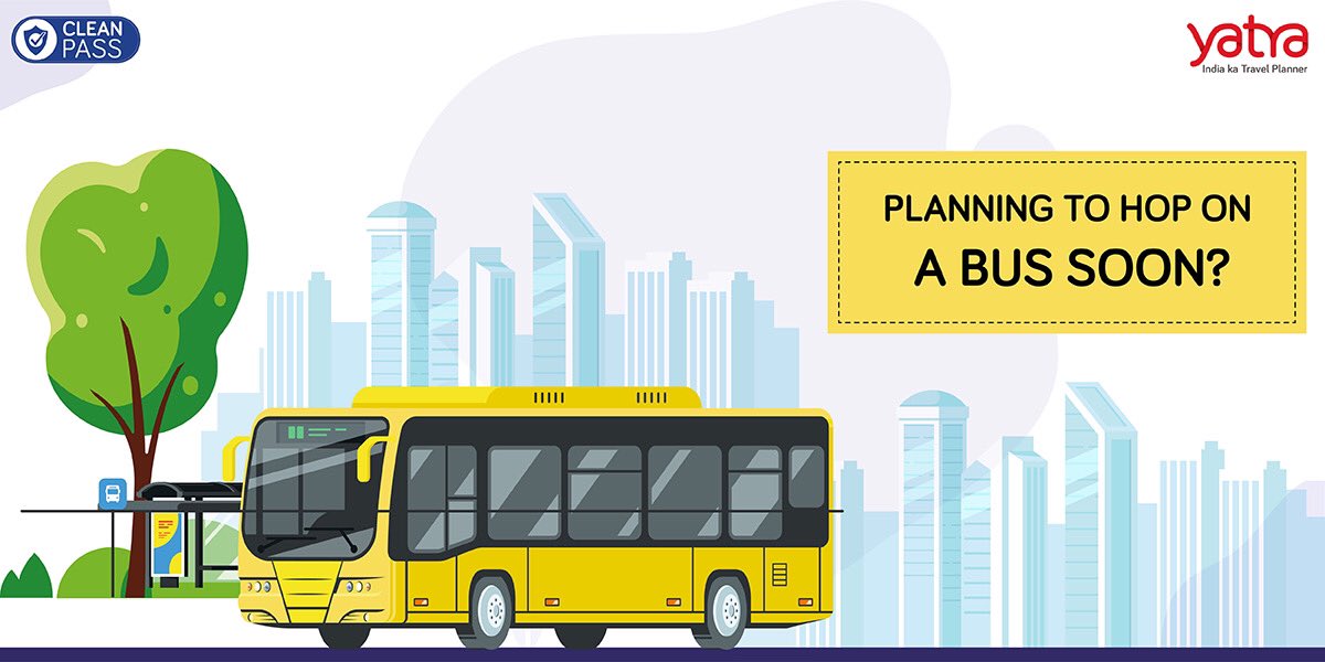 Planning to hop on a #bus soon?
Remember to follow these simple tips to ensure a safe and a stress-free travel.
Clean Pass is an assurance from our end that the highest safety and sanitisation measures are in place.
#IndiaKaTravelPlanner https://t.co/qyeV23X8sw