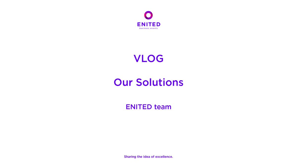 ENITEDbusiness's tweet photo. VLOG|Our response to increasing complexity? Good #solutions!
We are ENITED and we like to share our ideas & solutions with our clients.
Watch here▶️ https://t.co/WjyT0HbbK6
#happypills #sharingtheideaofexcellence #thefutureisnow #movingforward #eventprofs #businessevents https://t.co/OmybYo8TmG