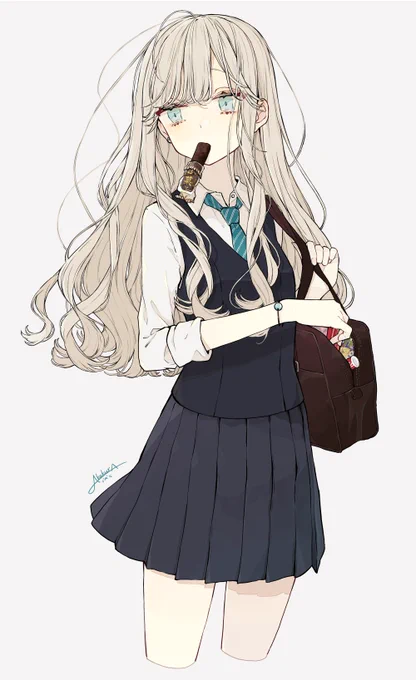教科書は忘れてもお菓子のストックは忘れない女の子 