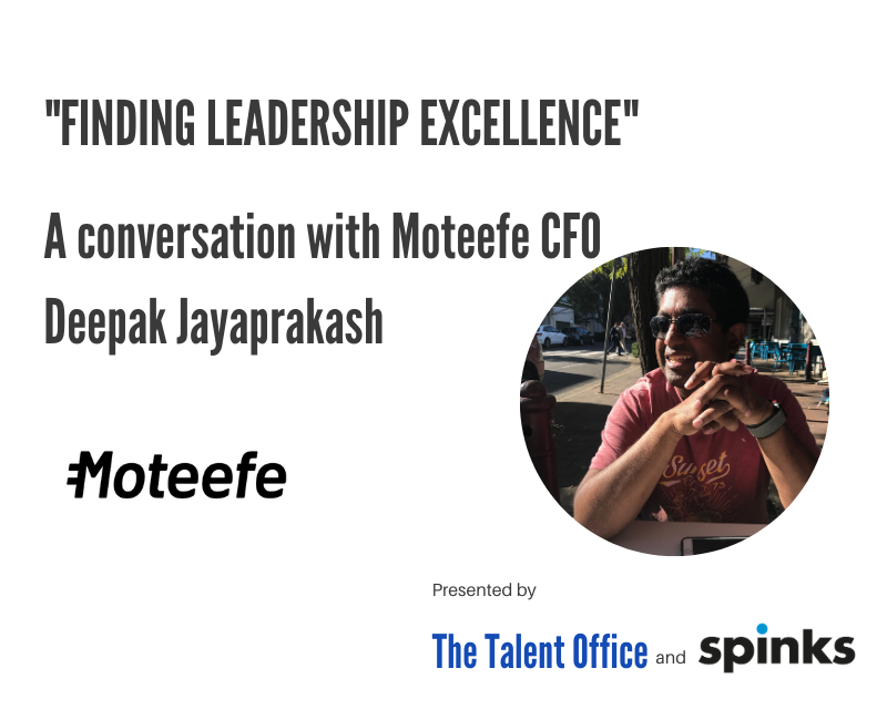 WeAreSpinks's tweet photo. Deepak Jayaprakash at Moteefe recently shared his leadership insights with David Deacon of The Talent Office presented by Spinks. https://t.co/V9lk7JLYqa https://t.co/y50Uv5LEJQ