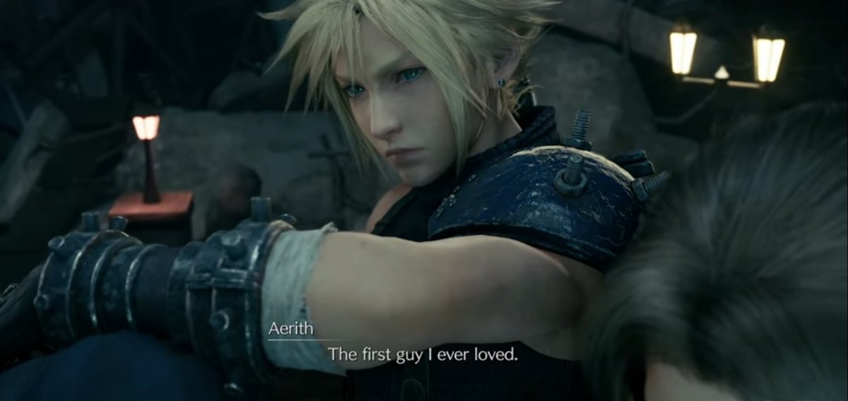 This place pushed Aerith to talk to Cloud about her past, they talked about the first guy she loved. He questions her about the guy and this only shows that Cloud is interested and wants to know more about her. also look at the 3rd pic, his a bit jealous!  #clerith