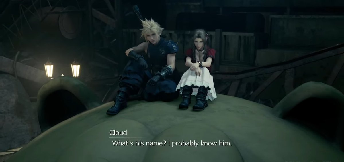 also take note of Cloud's body language from being guarded to being comfortable at her side while Aerith is opening up to him. He always listens and is very attentive to her, He is captured by her and he is soft for her. #Clerith 