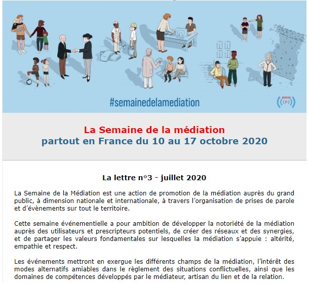 sem_mediation's tweet photo. La newsletter n°3 de la Semaine de la médiation : c'est le moment de faire connaitre les événements qui vous feront connaitre.
#semainedelamediation
https://t.co/JsUEig0X6v https://t.co/8SIoSMyfVX