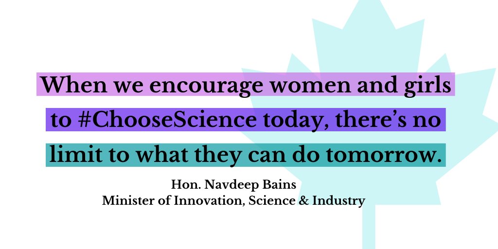 🇨🇦 recognizes the importance of encouraging young people, especially women &amp; girls, to #ChooseScience. To learn more about 🇨🇦's efforts to increase gender equality in #STEM, visit ➡️ bit.ly/2YSs8L4. 👩‍🔬💻🔬📚 2/2