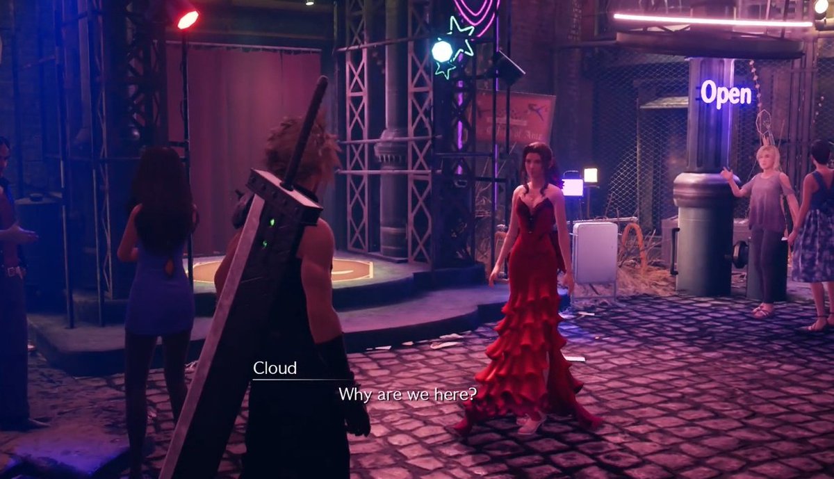 Yep, Mr. Cloud "I dont dance" Strife has to dance to seek the approval of Andrea just to be with Aerith and Protect her when she gets into Don Corneo Audition.  #clerith