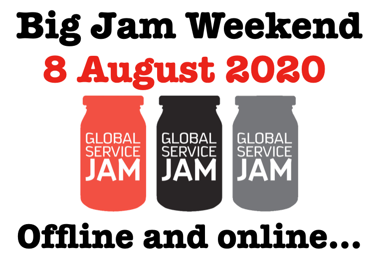 The world’s biggest event for #servicedesign #designthinking: 2020’s #GSJam Big Jam Weekend coming up around the 8th of August. globaljams.org/news
Please RT!
