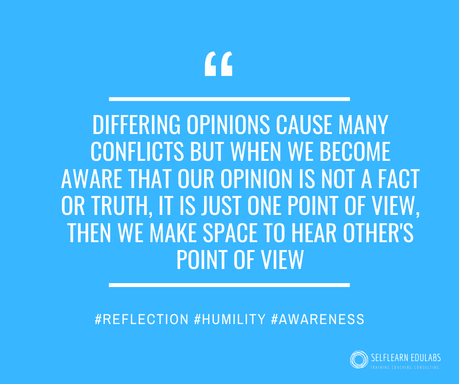selflearnedula2's tweet photo. Try this over weekend, hold the awareness that your opinions are not facts or truth and then instead of defending your opinion, try listening.

#leadership #mindfulness #awareness #humility #personalagility #agility #agilecoaching #agileleadership https://t.co/CxJQZ7Zawt