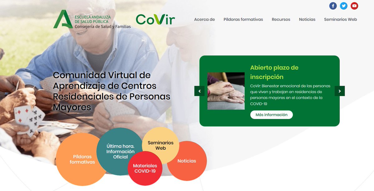 PiCuida's tweet photo. ☀️¡Buenos días #PiCuiders! @saludand pone en marcha un programa de formación para la prevención de nuevos casos y manejo de la #Covid_19 en las residencias de mayoreshttps://www.picuida.es/formacion-residencias-covid-covir/ 📝¡Ya puedes inscribirte! https://t.co/S9wqCmVkFX