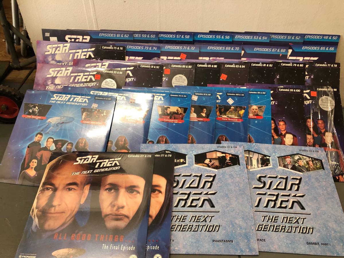 it's a big ol pile of star trek.The worst part is that bottom-right disc, it's the TNG episode Interface and then the first part of the Gambit two-parter. HALF OF A TWO PARTER ON ONE DISC? AHHHH!