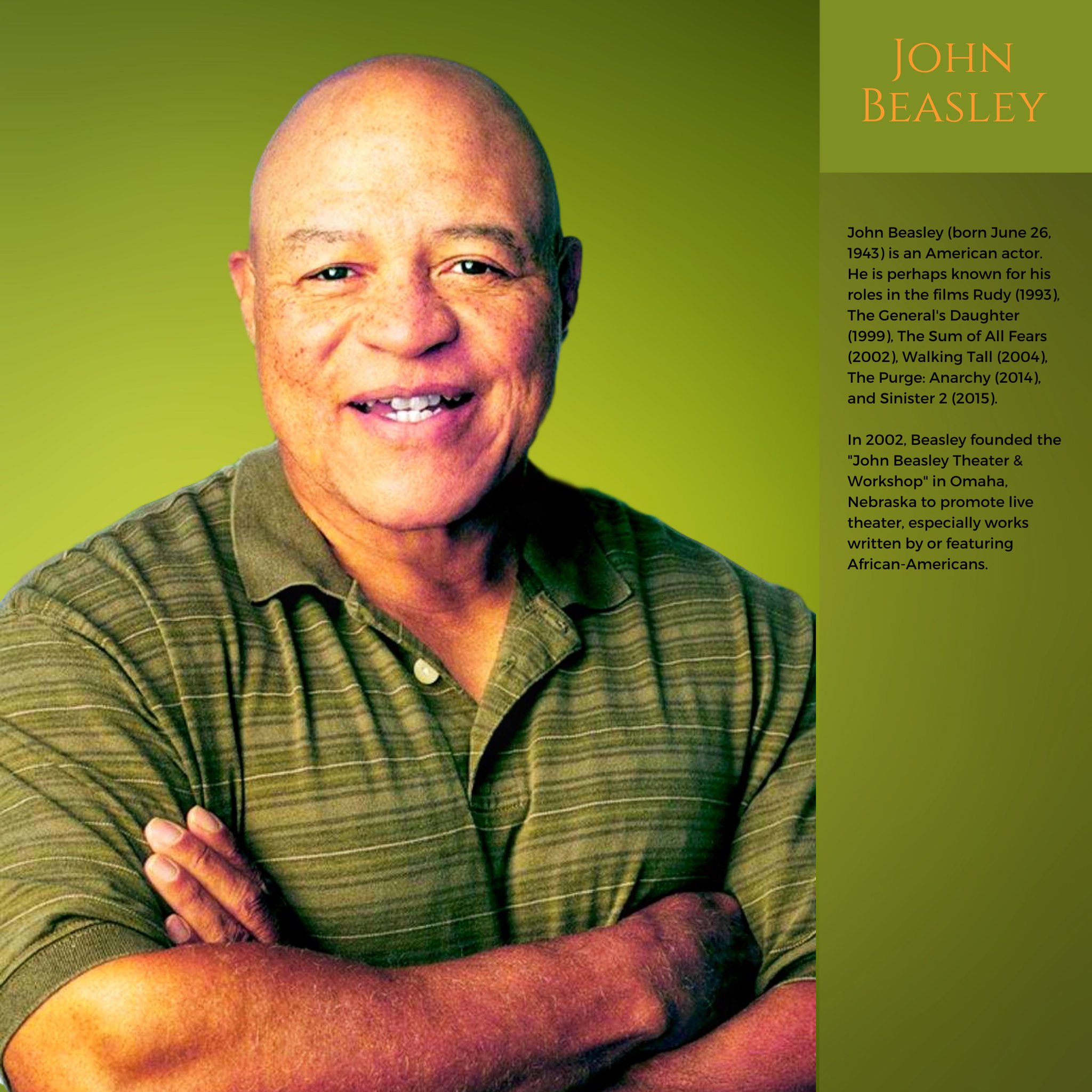 Happy Birthday to John Beasley.  
 