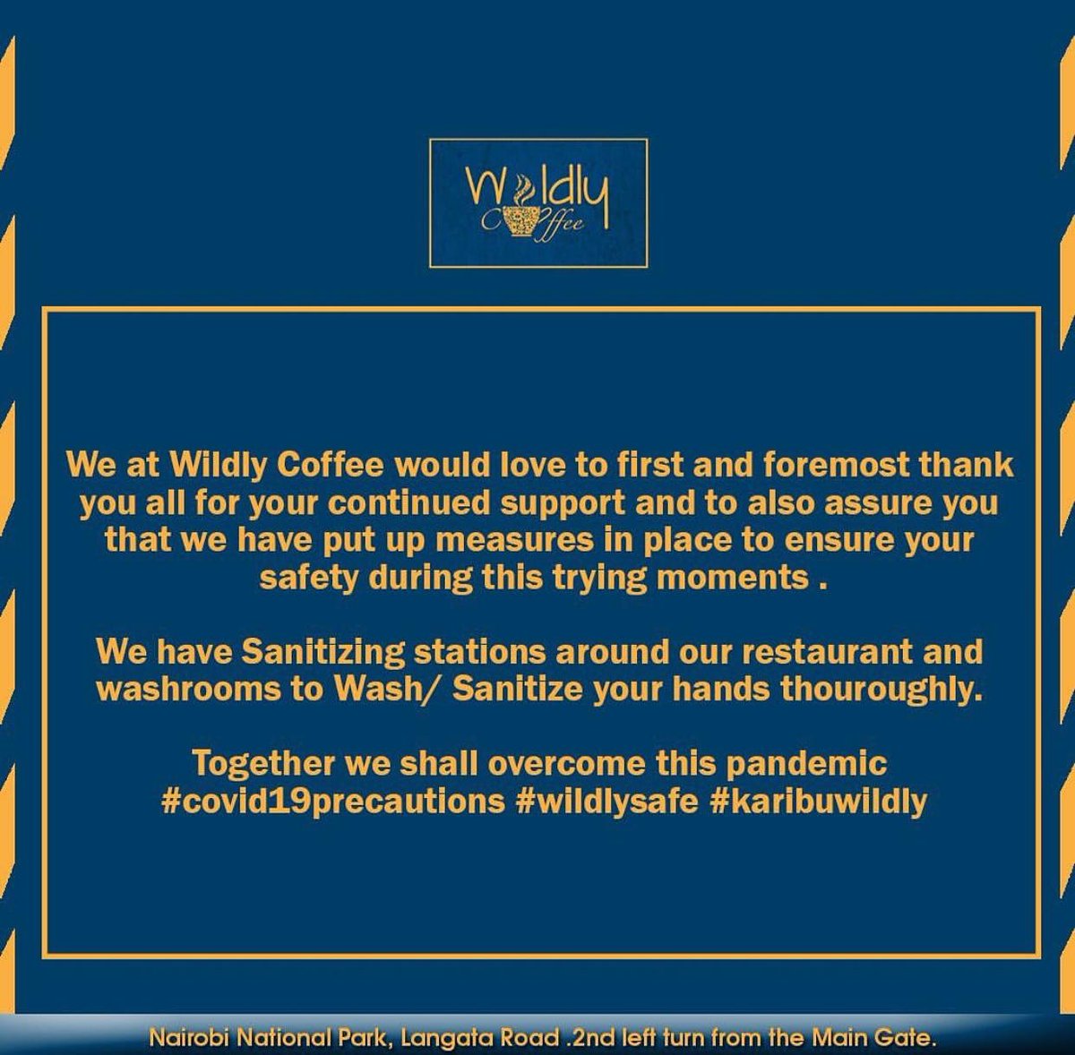 wildlycoffee's tweet photo. WE ARE OFFICIALLY OPEN! 
We are glad to announce that we have resumed business and are ready to serve your favourite meals. Stop by and dine in. 
#tembeawildly

#Justice4Waiguru https://t.co/kUqVMZGroF