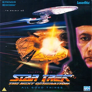 See they didn't want fans to have to wait until the very end to see a laserdisc version of the final episode of TNG, All Good Things...So they released it out of order, in 1997 (3 years after it came out!)