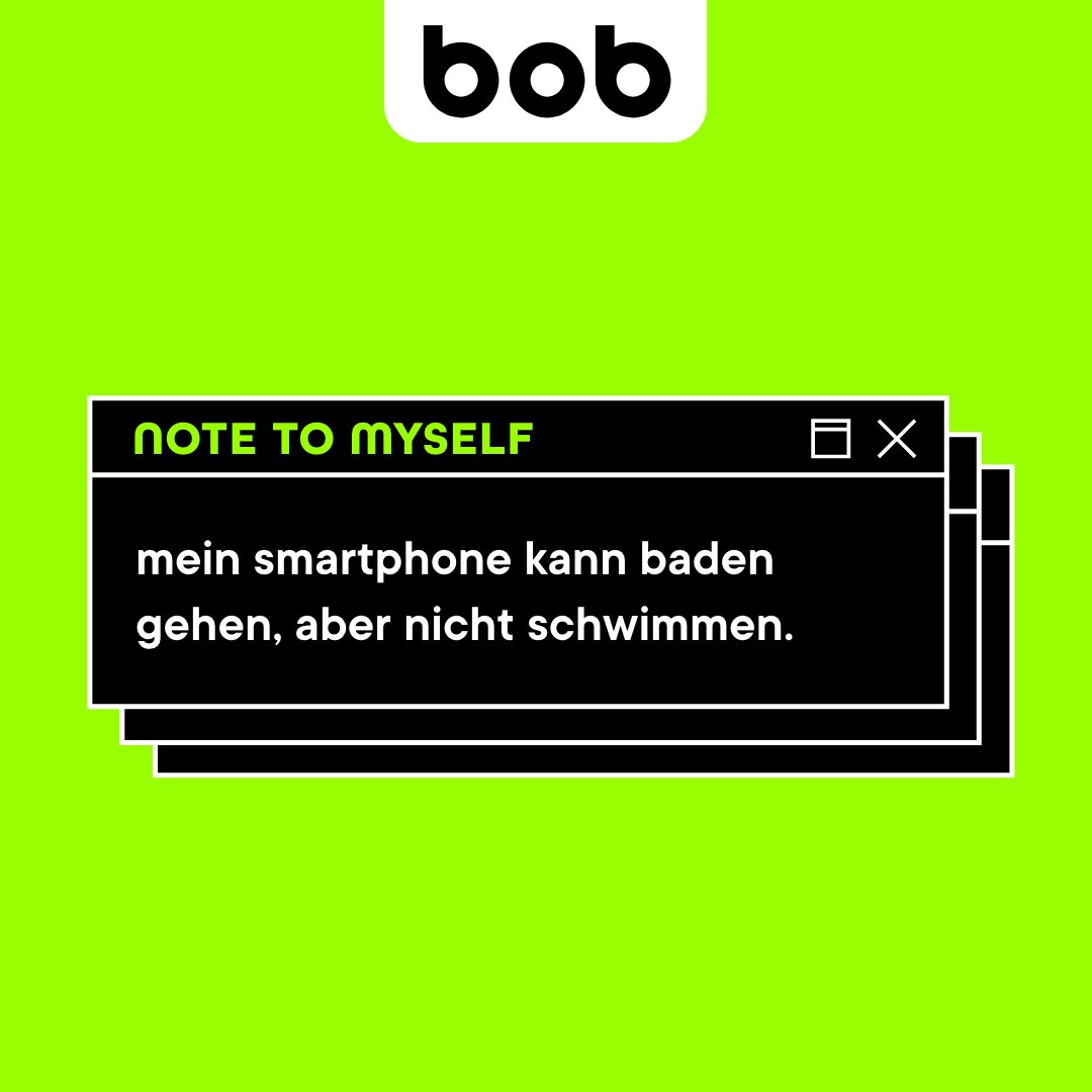 wichtiger hinweis zur badesaison! 📱💦 #badesaison #smartphone #dasistbob #sommer #badengehen