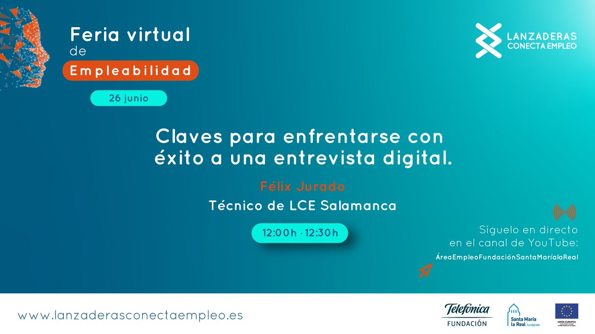 AreaEmpleoFSMLR's tweet photo. #FeriaVirtualLCE 𝗛𝗢𝗬 2ª jornada, abierta al público 👥
Asiste a las 4⃣ #charlas formativas 💻 con #consejos prácticos para mejorar tu forma de buscar #trabajo 💼
Síguelas #endirecto 🔴 en YouTube desde 10h. 🔜 https://t.co/xInipheQHC

¿Buscas #empleo? Esta feria es para ti 👍 https://t.co/LfIxQyDE3v