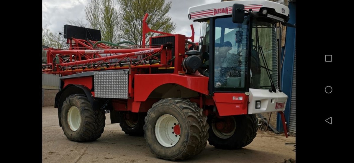 hannah_welman's tweet photo. For Sale Bateman Sprayer
RB 17 24m (2012) 5400 hrs
400l min pump
Twin line auto 10 sections on both lines
Accurate fert bars on line 2
Rear mounted vari-speed stocks slug pelleter
Reversing camera, Boom lights
Wheels 320/85/38 &amp; 680/55/26.5
FSH
Louth, Lincs
#Bateman #Cropsprayer https://t.co/6sGHUBv7oZ