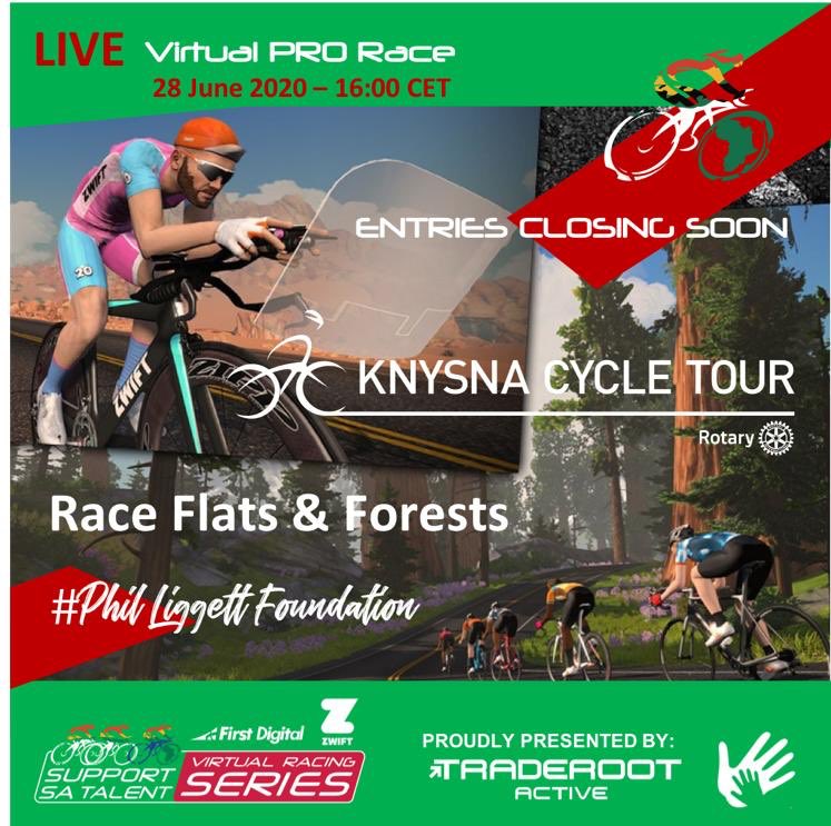 ⁣⁣
⁣Last chance to sign up for the ProRace this weekend‼️⁣
⁣⁣Join us on Sunday, 28 June at 16h00, as we race through the Flats and Forests in a Pro Race hosted by @supportsatalent 😏 Visit knysnacycle.co.za for more info ➡️ ⁣
⁣⁣
⁣#SupportSATalent #KnysnaCycleTour