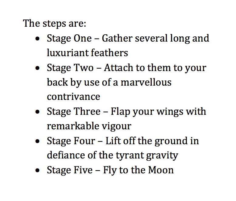 In the spirit of Oliver Dowden’s roadmap for the reopening of the theatre, today I am pleased to announce a roadmap for each of us to fly to the Moon.