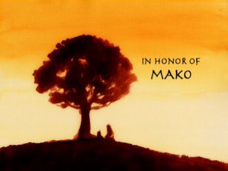 Mako Iwamatsu was an Academy Award & Tony-nominated actor who spent the latter years of his career doing voice work including Aku in Samurai Jack & Uncle Iroh in Avatar. He died of esophageal cancer on July 21st, 2006. Iroh’s segment in Tales of Ba Sing Se is dedicated to him