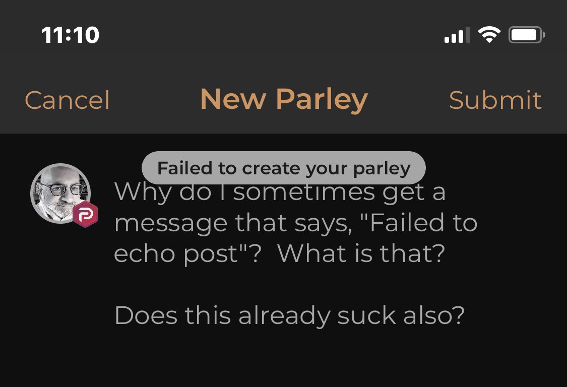 P.S. Parler also appears to just suck
