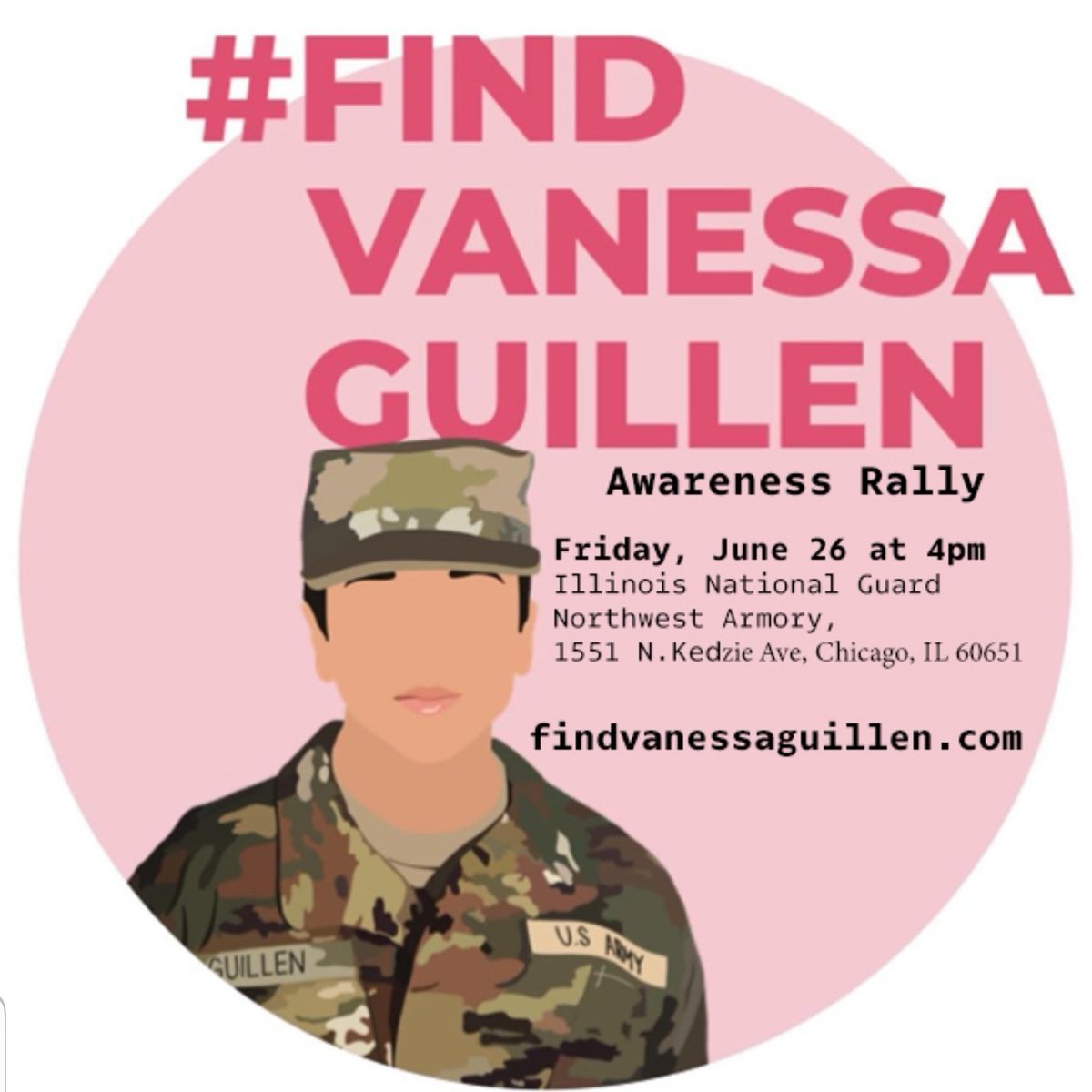 GreenCardVets's tweet photo. Speak up for Vanessa and join us Friday June 26th at 4pm at the IL Army National Guard Northwest. Let’s stand in solidarity to bring attention to her case and demand justice for #VanessaGuillen
#findvanessaguillen #whereisvanessa #justiceforvanessa #greencardvets #lulac https://t.co/rFUAEeZu2z