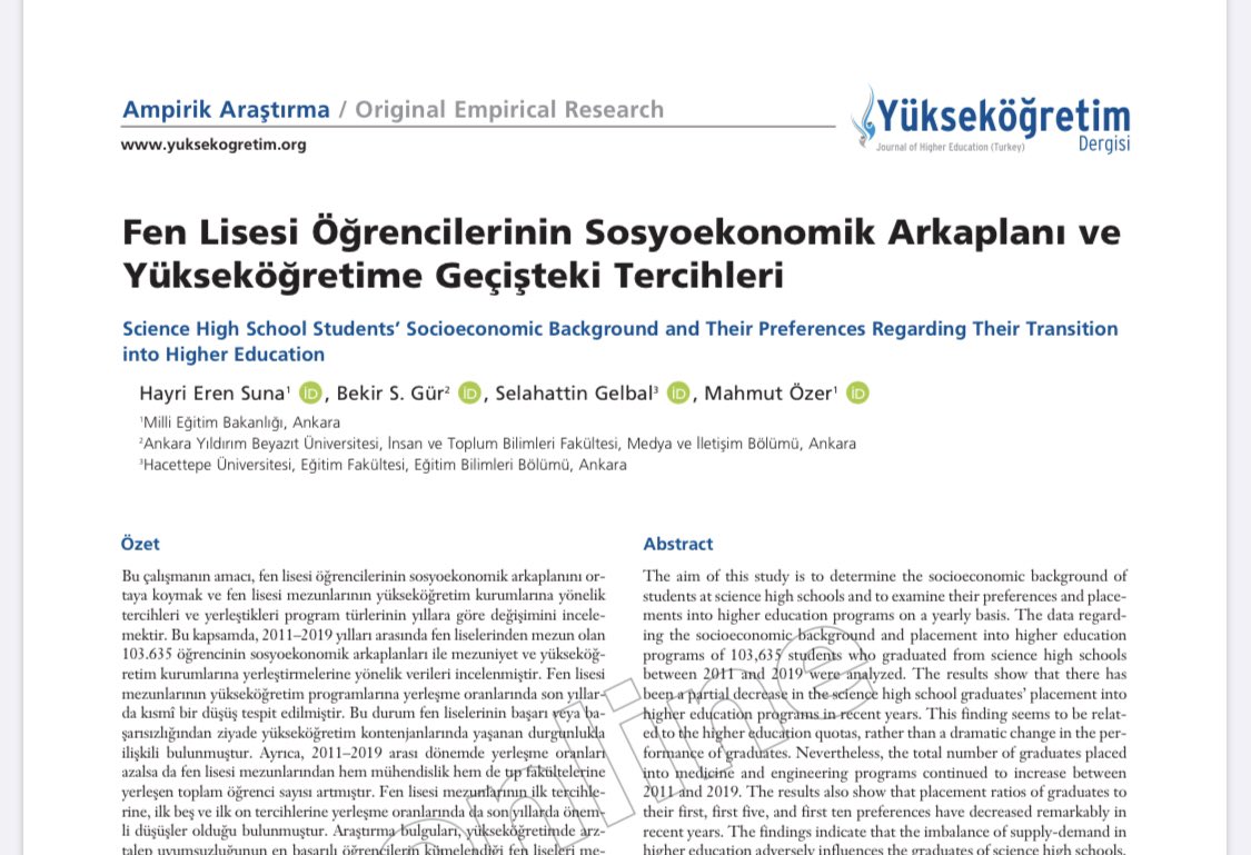 cemgencoglu's tweet photo. Eğitimimize dair önemli bir analiz. Akademi ve akademik/bürokrasi buluşunca veriler anlamlı bir bütünlükte geleceğe söz söylüyor. (Bu arada çalışma bana da atıf yapmış:))
Soru şu: fen liselerinde ne oluyor?                  

https://t.co/pVWt3u0h5Q https://t.co/Rm3PvMTISV
