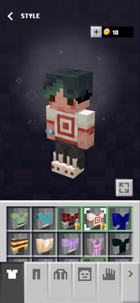 あき 本家マインクラフトのほうでターゲットブロックの実績を解除してきました この服かわいい Minecraft Minecraftearth