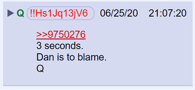 83) They almost posted at the exact same second.But not quite.Q's post showed up on the board 3 seconds before the President's tweet.