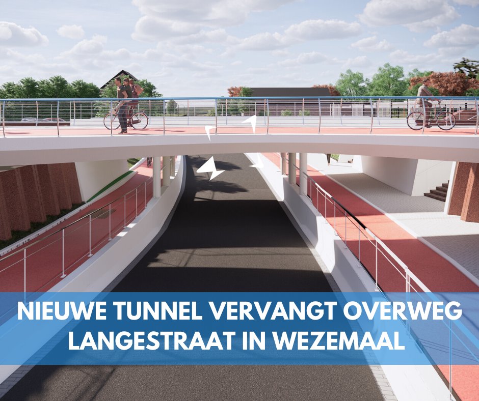 De stationsomgeving in Wezemaal bij @rotselaar zal er over enkele jaren helemaal anders uitzien. Spoornetbeheerder <a href="/Infrabel_NL/">Infrabel_NL</a> vervangt de huidige overweg in de Langestraat door een nieuwe wegtunnel. Parallel met de sporen komt er een fietsbrug voor de fietssnelweg F25. #robtv
