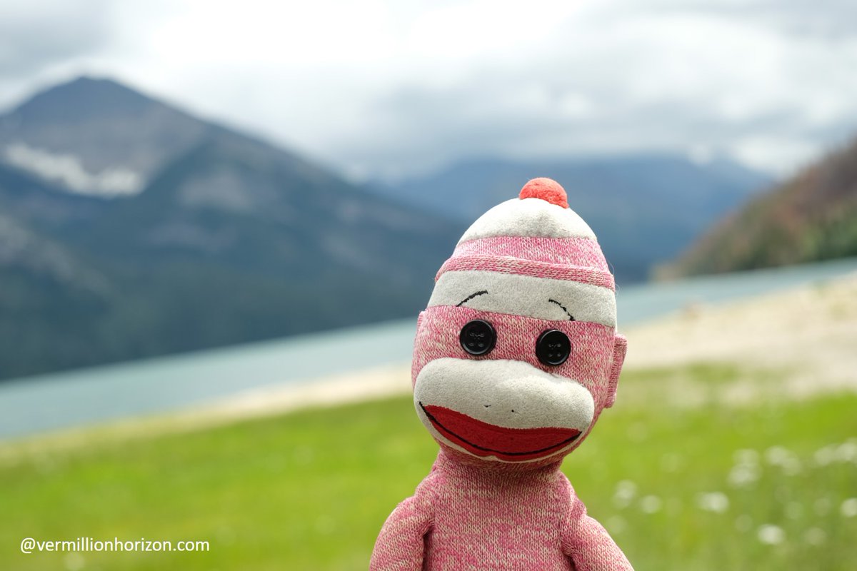 LilSquirtMonkey's tweet photo. Flashing back to adventures of the past, like witnessing the stunning views at Waterton Lakes National Park (Waterton Lakes, Alberta, Canada)

#WatertonLakes #Alberta #Canada #NationalPark #Mountains #ぬい撮り #SockMonkey #BigAdventures #FineFamilyAndFriends #カナダ #山 https://t.co/qbCtphWz6o