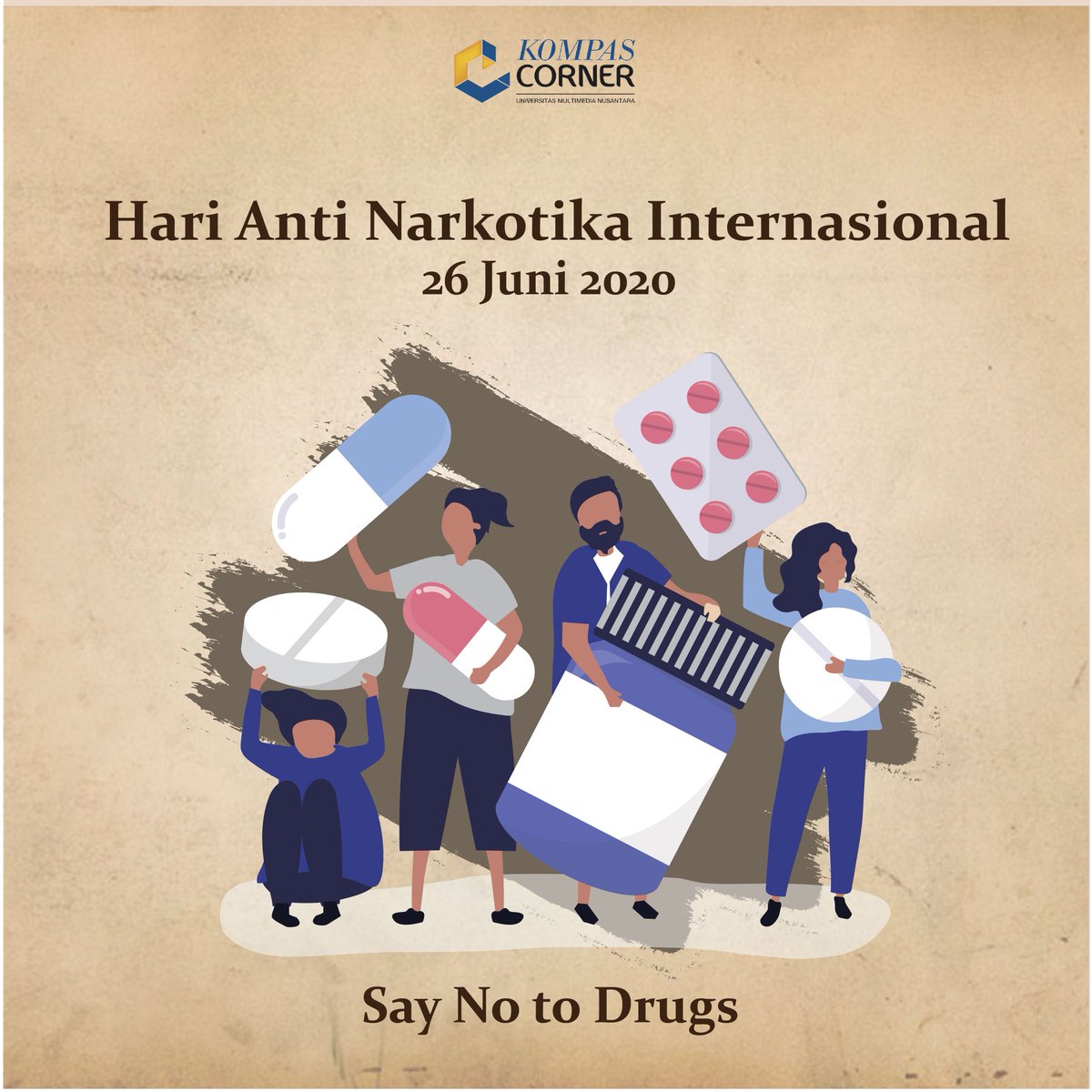 kompascorner's tweet photo. Selamat memperingati Hari Anti Narkotika International Sobat Komcorian! Semoga dengan memperingati Hari Anti Narkotika Internasional diharapkan dapat meningkatkan kesadaran masyarakat tentang bahaya Narkoba. SAY NO TO DRUGS. #KompasCorner #KCUMN #HARIANTINARKOBAINTERNASIONAL https://t.co/4BS2lQcNsg
