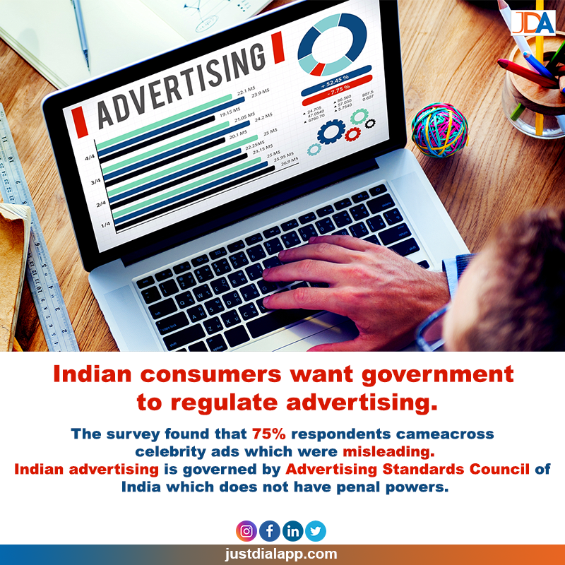 ourjustdialapp's tweet photo. Around 80% Indian consumers do not trust advertisements and want the government to create an advertising code and regulate misleading ads,according to a survey conducted by online community platform LocalCircles.
#justdialapp#businesszon#consumers#advertisement#marketing https://t.co/kSdjRTzi5X