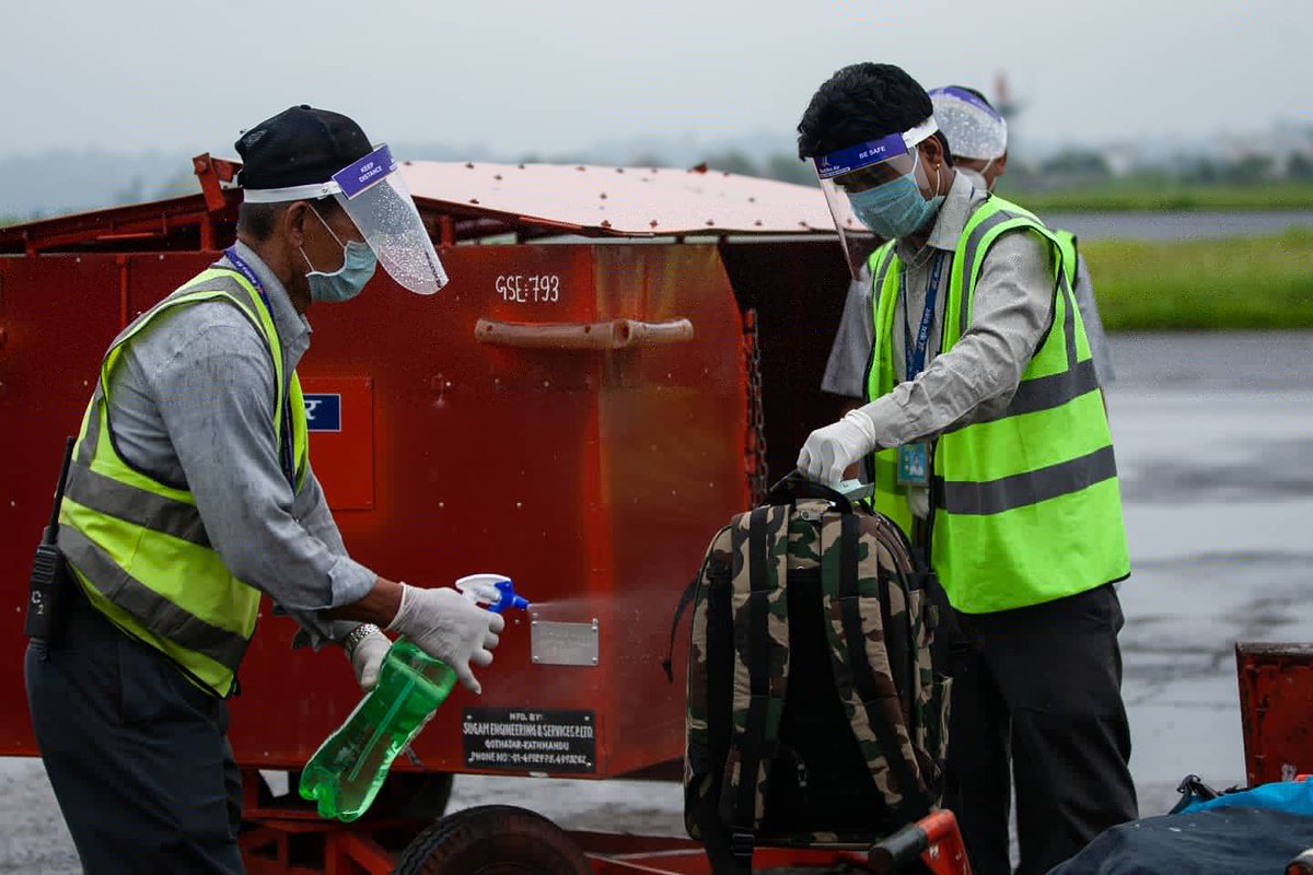 prabinranabhat's tweet photo. Nepali airlines Company @AirBuddha rehearse safety drill at the Tribhuvan International Airport on Thursday 25 June 2020.
#covid #coronavirusinnepal #buddhaair #kathamandu #corona #lock_down #lockdownnepal
#pandemic #crisis #crisisnepal #prabin #prabinphoto #prabinranabhat https://t.co/yYQYU5EVOk