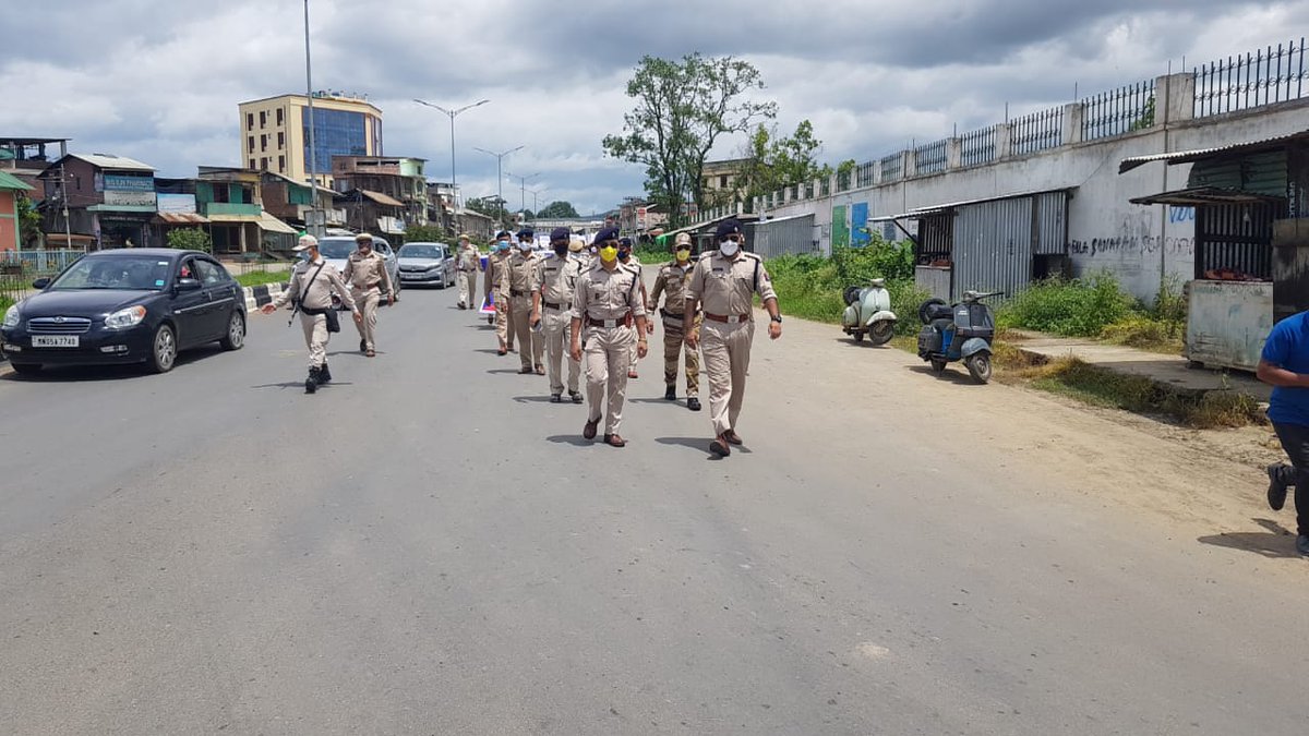 PoliceThoubal's tweet photo. District Police Thoubal under the leadership of SP Dr. S Ibomcha Singh conducting a march for awareness on International Day Against Drug Abuse and Illicit Trafficking with theme " Better Knowledge for Better Life" @NBirenSingh @LMKhaute https://t.co/ZSFzeP717r