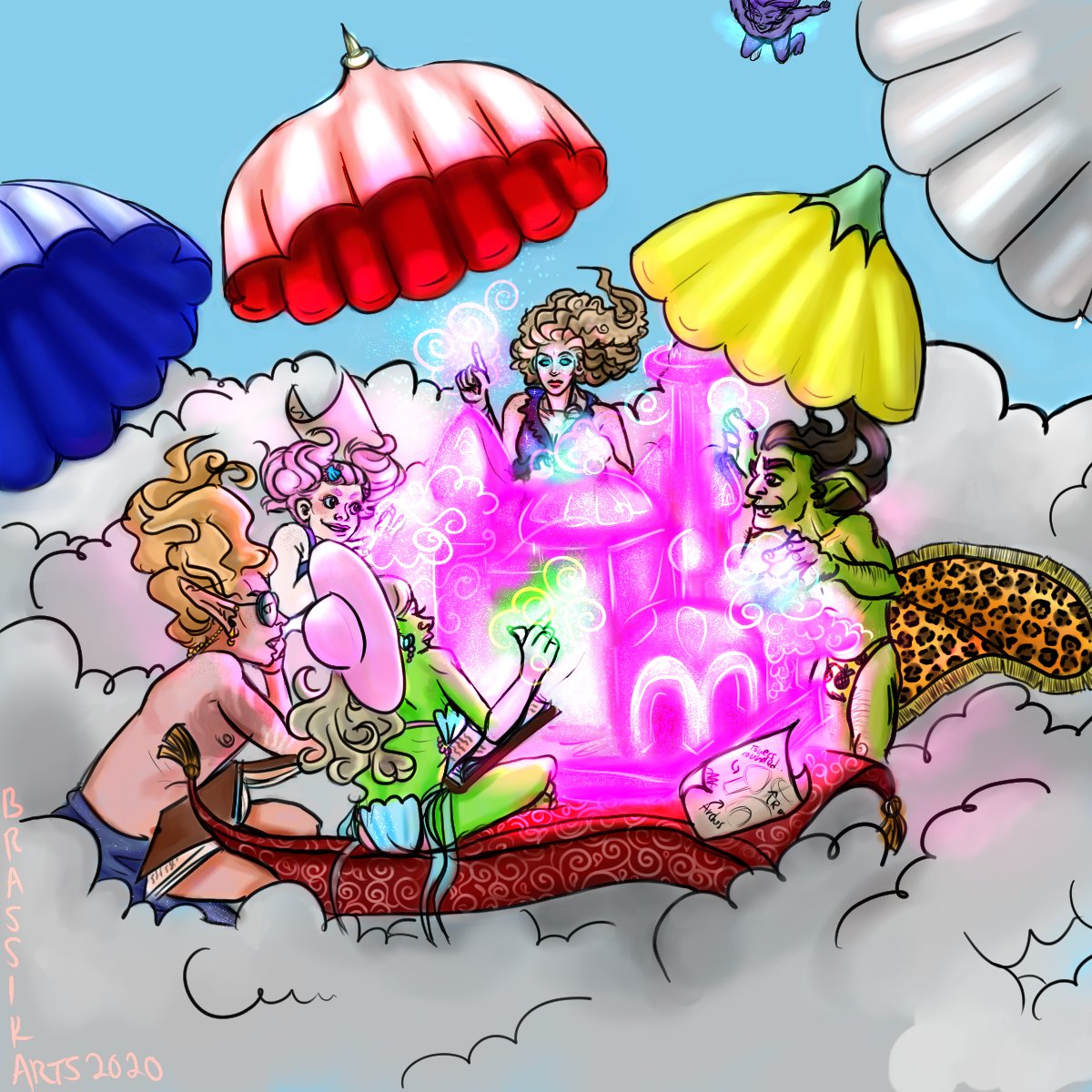 BrassikArts's tweet photo. Gods help me, I finished week 2 of #STVBB2020 !
@STVBonfireBash @honeyheifer @cuddlecloud and a bunch of other folks I don't know the handles of D: #myart #mageparty https://t.co/D6jLhCfxW7
