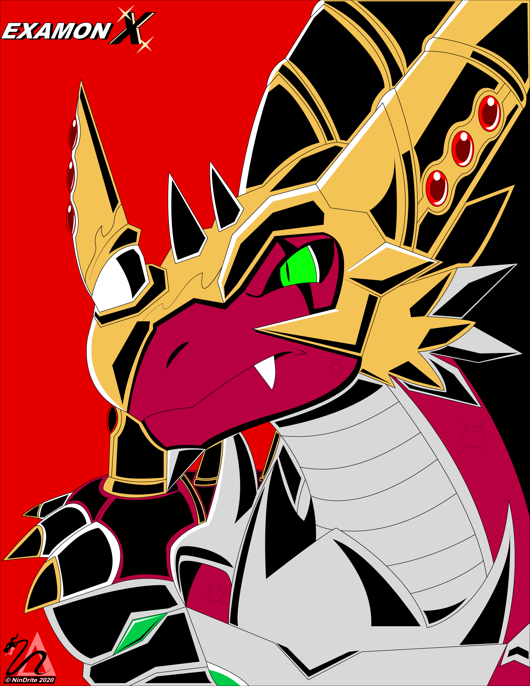 Drite Examonx Portrait Lots Of Details In That Helmet Tried The P5 Style Shading Again Only This Time I Used P5r S Steelbook Artwork As A Base Which Has More Color