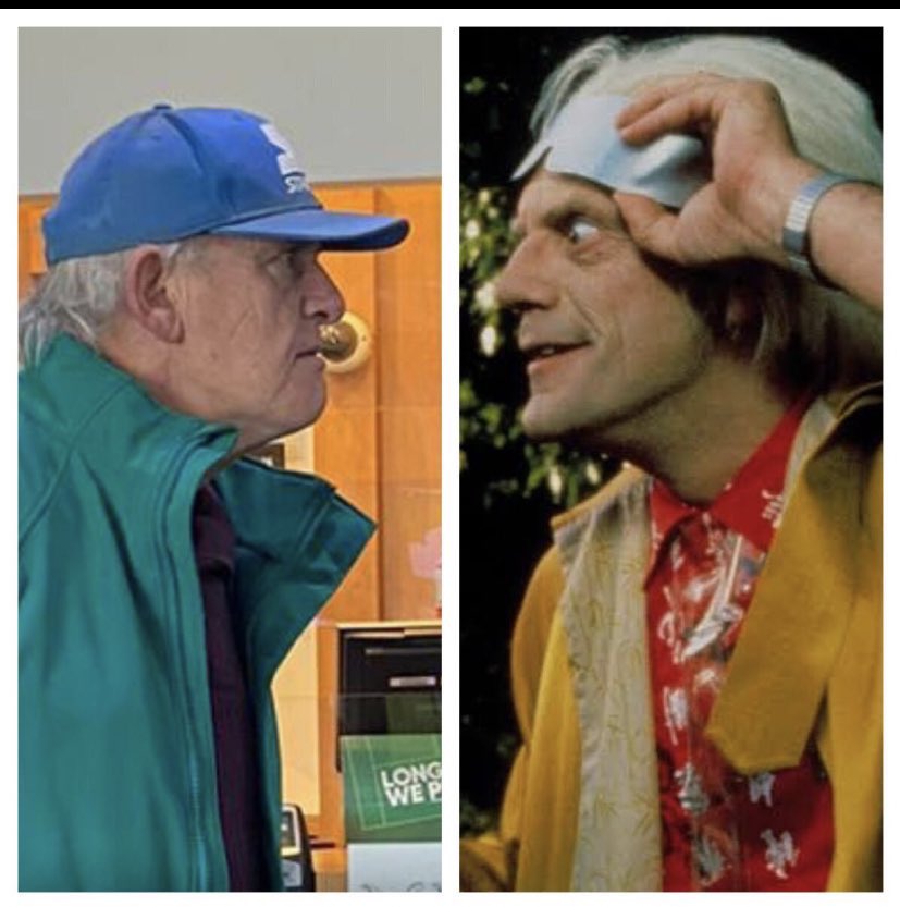 RightoChamp79's tweet photo. Just popped into the local TAB, this bloke gave me a tip for a horse... 
I’m pretty sure he’s the Doc from Back to the future! #HumansOfTheTab 😱 https://t.co/c7B76rLAMj