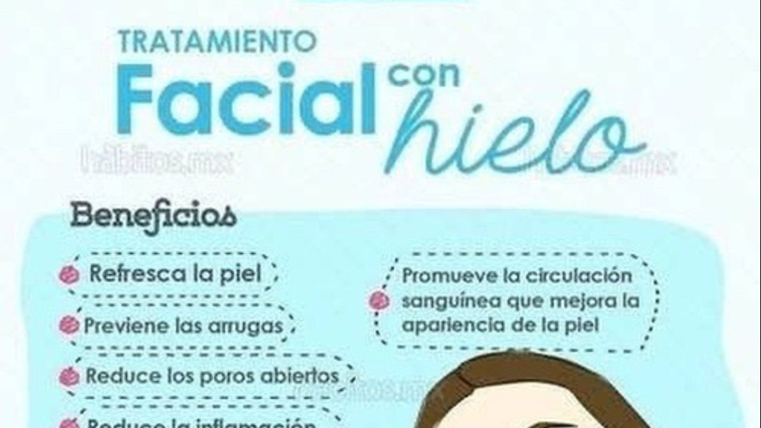 Tratamiento facial con hielo