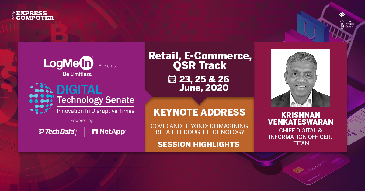 ExpComputer's tweet image. #TechSenate | In retail, we are seeing trends of incremental use of #technology and it will continue in the future: Krishnan Venkateswaran, #CDO &amp;amp; #CIO, @TitanCompanyLtd at #DigitalTechnologySenate - #Retail, #ECommerce &amp;amp; #QSR Track. #TechnologySenate @VishwasDass @SandhyaMichu
