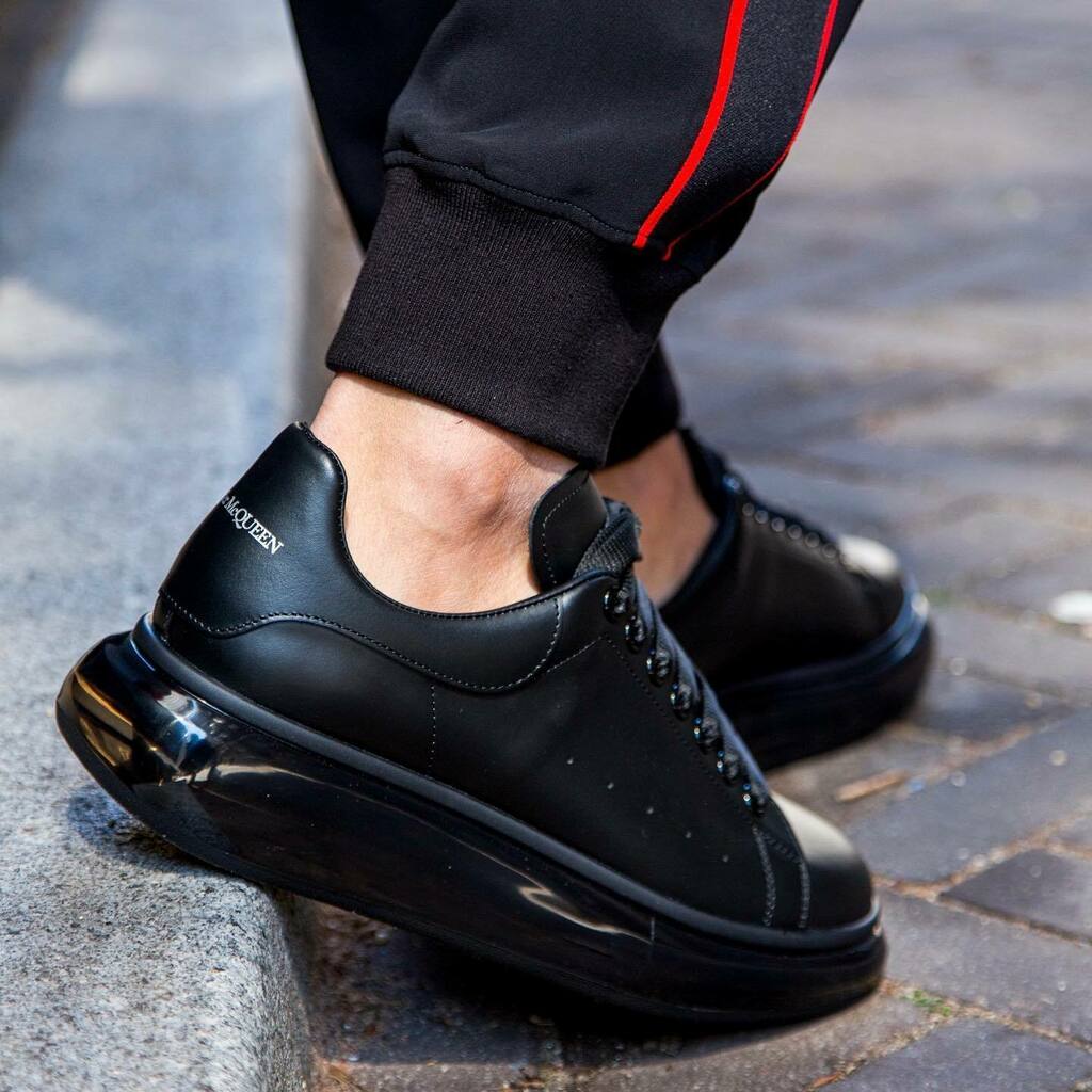 Alexander McQueen Black Oversized Sneakers for Men