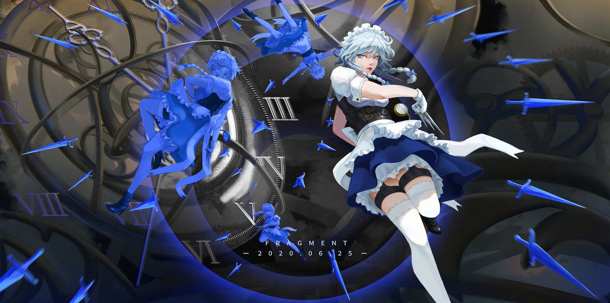 Fragments_yu's tweet photo. 紅魔館女僕長 #女の子 #十六夜咲夜 #東方 #��方project #足 #魅惑 #絲襪 https://t.co/34TMce7rF6 https://t.co/JjKiNHqUk7