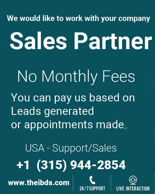 Ibdspromo1's tweet photo. We bring new leads,pay us based on commision.We promote business in facebook,insta,twitter #realestateaustin #homeimprovements #realestateinvestor #luxuryhomes #austinrelator
Your Sales Partner. 
24/7 Support
USA (315) 944-2854
UK 20 3286 1829
Can 6477949407
Aus (03) 9028 7379 https://t.co/QoqvqBZoHN