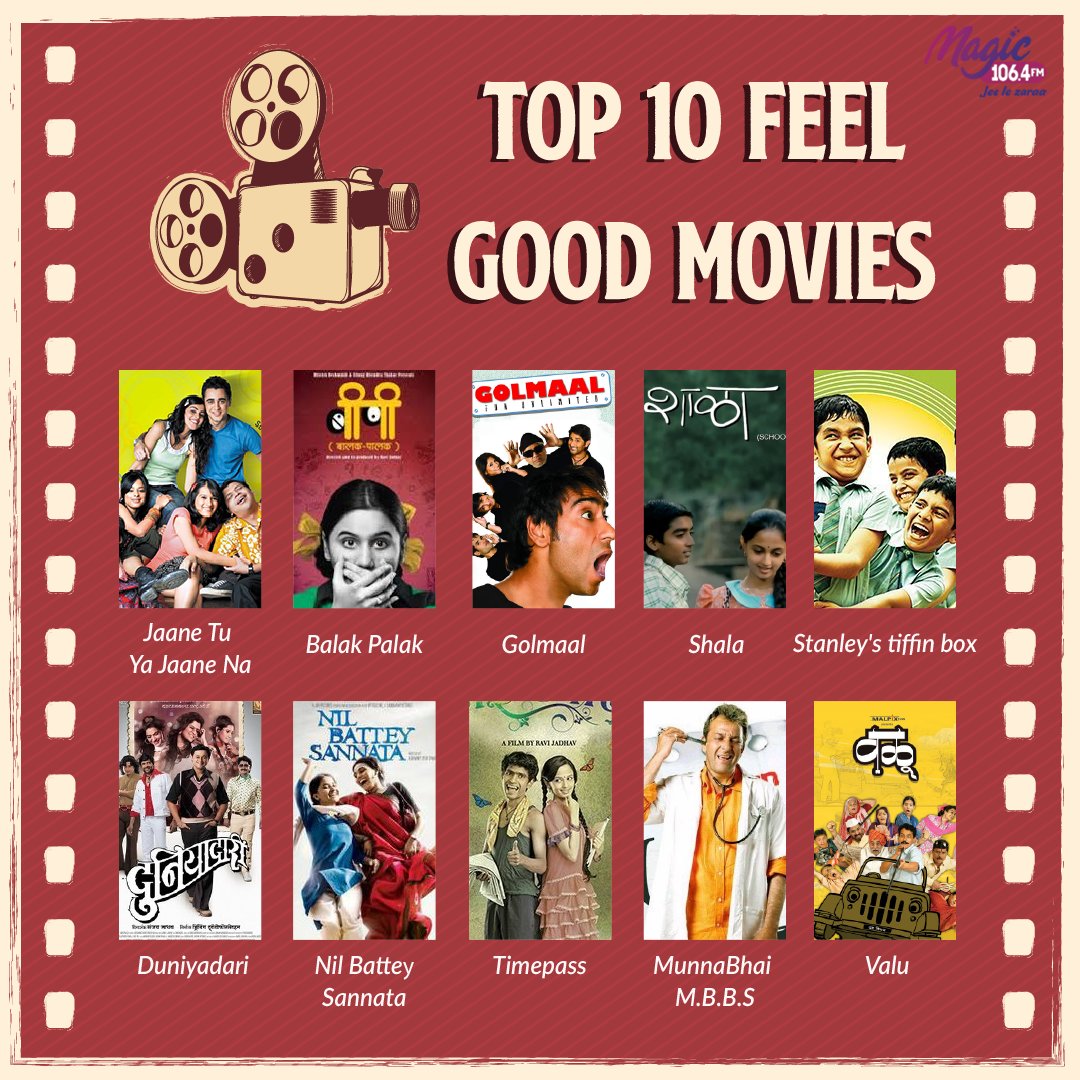 Magic 106.4 FM (@magicfmmumbai) on Twitter photo आम्ही पुन्हा चित्रपटांच्या list सह परत आलो आहोत जे आपल्याला नक्कीच एक smile देऊन सोडतील. 🥰✨
.
#MagicFmMumbai #fakttujhyasaathi #marathiradio #feelgood #movielist #funmovies #comedymovies #bollywood #marathimovies #timepass   #comedygenre  #moviestowatch #movieslist #fridayplan आम्ही पुन्हा चित्रपटांच्या list सह परत आलो आहोत जे आपल्याला नक्कीच एक smile देऊन सोडतील. 🥰✨
.
#MagicFmMumbai #fakttujhyasaathi #marathiradio #feelgood #movielist #funmovies #comedymovies #bollywood #marathimovies #timepass   #comedygenre  #moviestowatch #movieslist #fridayplan